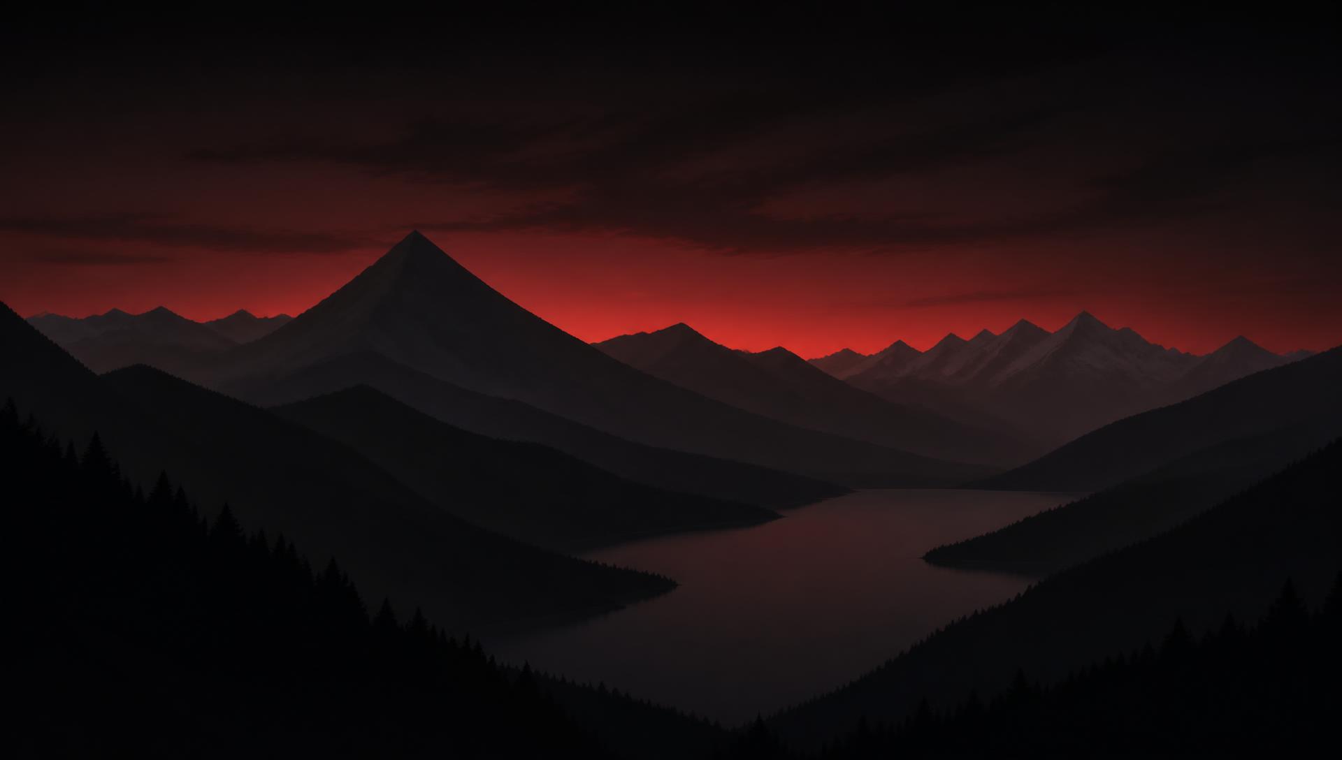 Bergsilhouette des Berner Oberlands mit Thunersee
